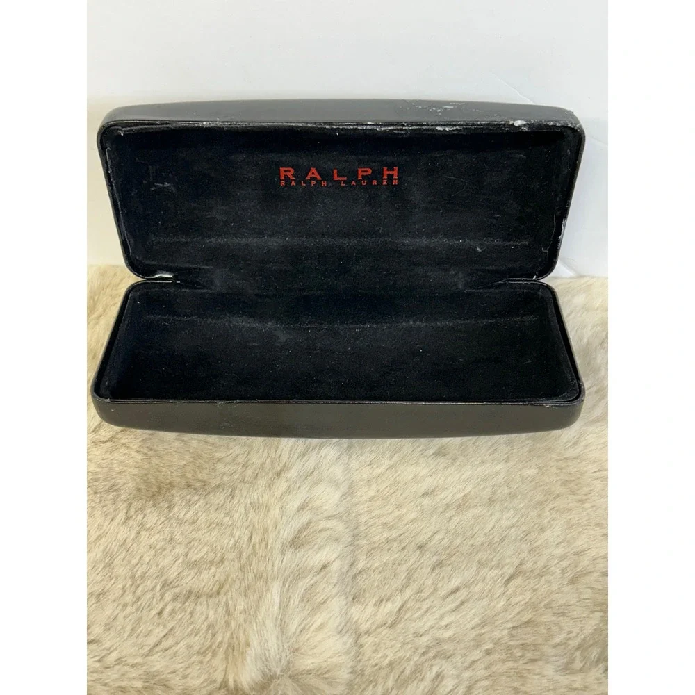 Ralph Ralph Lauren Black Hardshell Eyeglasses Case Debossed Logo Clamshell Case